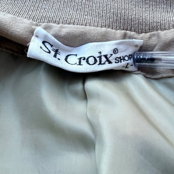 Vintage 80s St. Croix Shop Men's Faux Suede Bomber Jacket Large - Picture 8 of 10